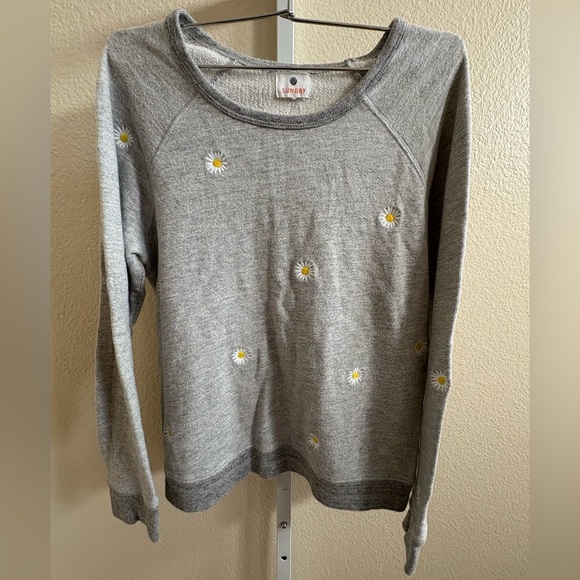 Sundry Sweatshirt With Daisy Embroidery in Grey - Size S (1) - Picture 4 of 7